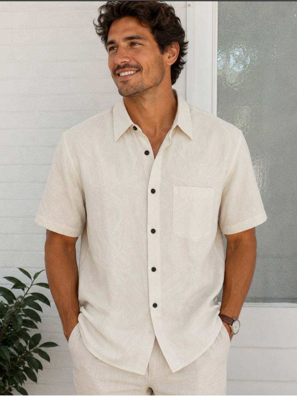 Modal Cream Men's Shirt size M